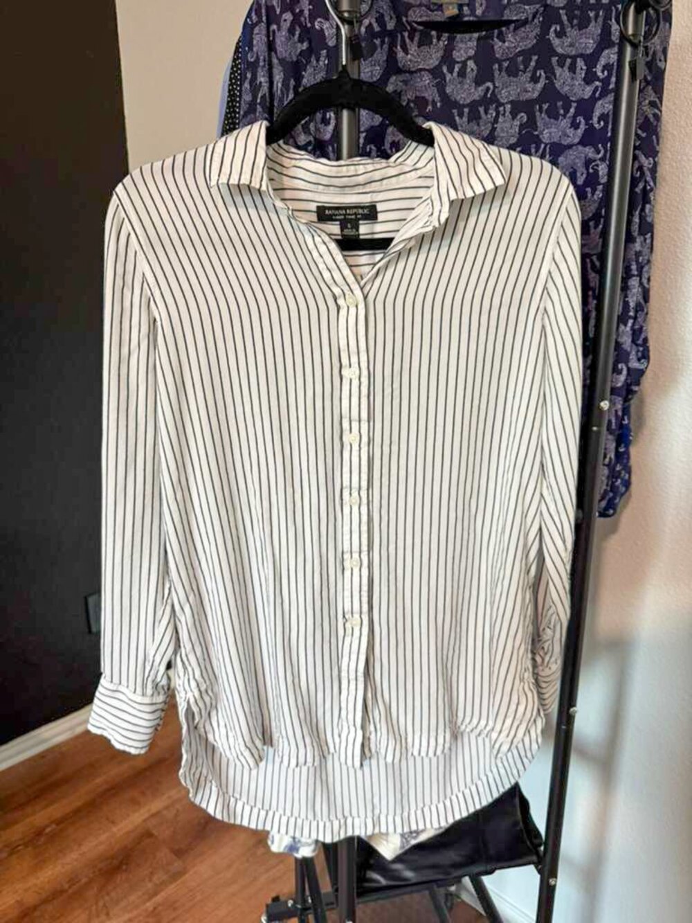 Banana Republic - Parker Tunic Fit Striped Shirt Size Small